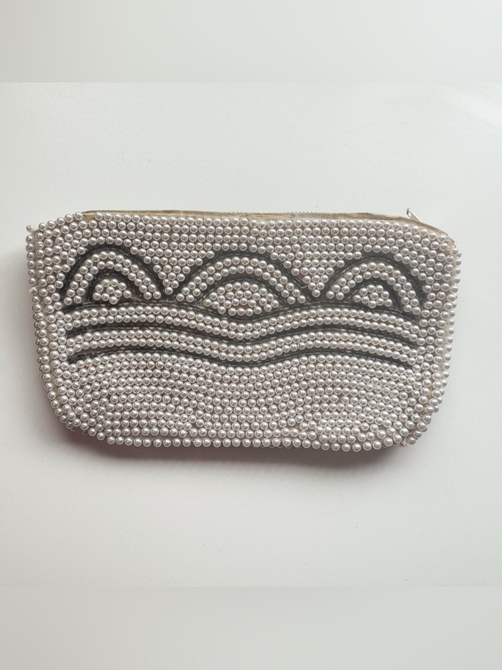 Vintage Pearl and silver Beaded Women's purse